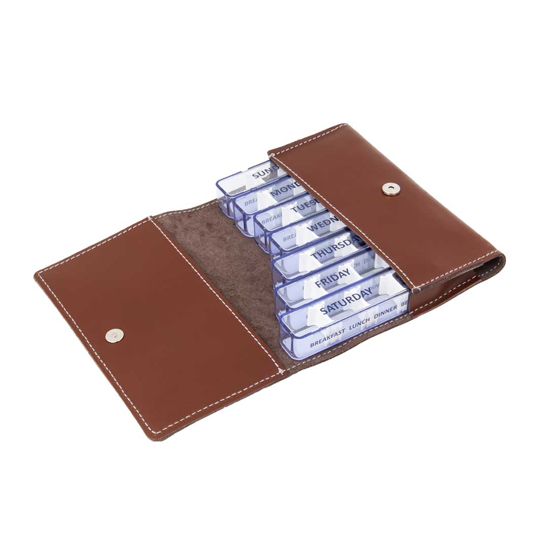 leather pill organiser
